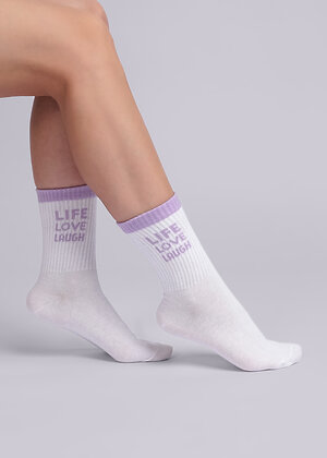 CLEVER Носки 301751 Д5375 белый/св.фиолетовый