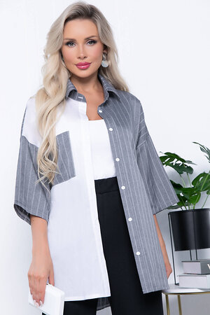 LT Collection Рубашка 307860 Б7165 серый, белый