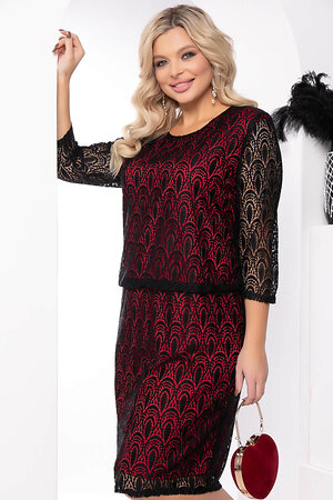 LT Collection Платье 330387 П7936 красный, чёрный