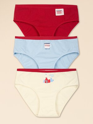 PELICAN Трусы 340829 GULB3351(3) Красный/голубой/молочный