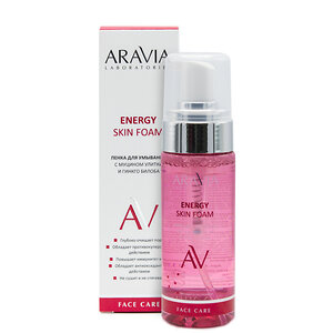 ARAVIA Laboratories Laboratories Пенка для умывания с муцином улитки и гинкго билоба Energy Skin Foam, 150 мл/8, 406520 А010 