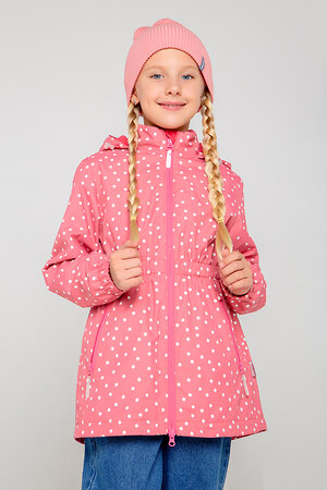 CROCKID Куртка 406830 ВК 32123/н/2 ГР светло-коралловый, белые капельки
