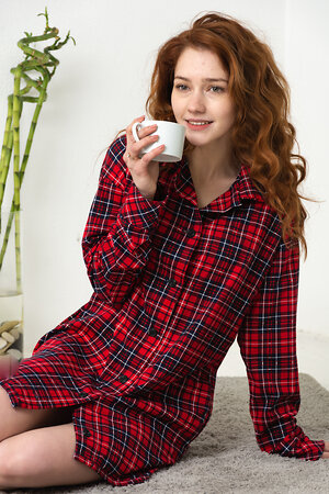 Натали Туника 421766 Туника Ригель красная клетка