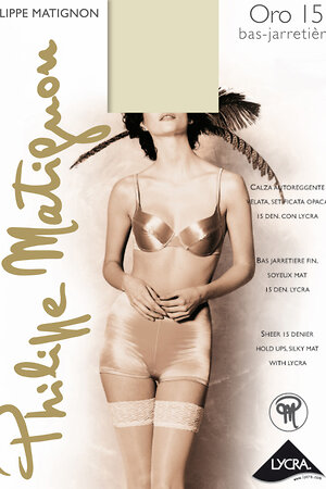 Philippe Matignon Чулки 475945 ORO 15 bas-jarretiere (чулки) Playa Nature (Бежевый)