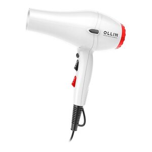 Ollin Фен профессиональный OL-7201, 2000-2300W, 2 насадки, белый 534622 20911 