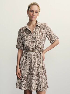 ZARINA Платье 534977 ZR2505012906 бежевый абстракция