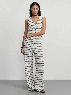 ZARINA Брюки 535128 ZR2506022108 белый графика мелкая