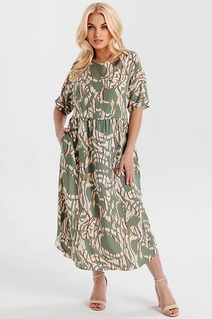 RISE Платье 535467 6141/06 Оливковый, бежевый
