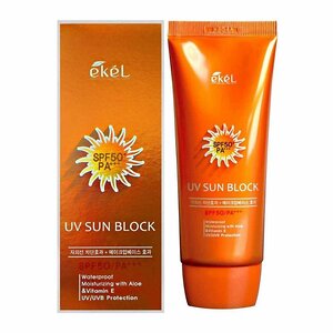 Ekel Увлажняющий солнцезащитный крем с экстрактом алоэ вера / SPF50+ PA+++ UV/UVB Sun block, 70 мл 535954 18733 