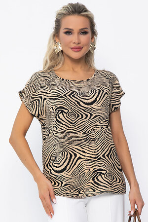 LT Collection Блуза 536024 Б13539-1М черный, бежевый