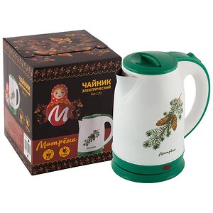 МАТРЁНА Чайник 537093 7362 белый/зеленый