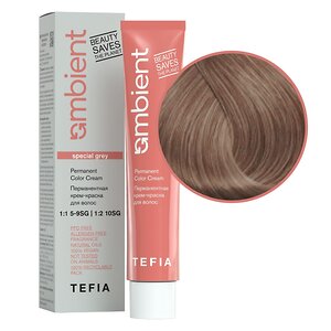 TEFIA  Ambient 9.810 Перманентная крем-краска для волос / Очень светлый блондин коричнево-пепельный для седых волос, 60 мл 537574 22245 