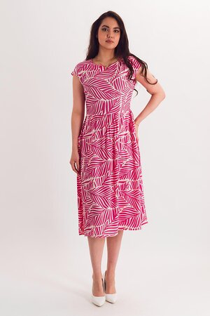Braslava Платье 538037 4805-4 фуксия белый с рисунком