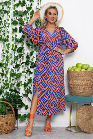LT Collection Платье 538141 П13643-33М оранжевый/синий