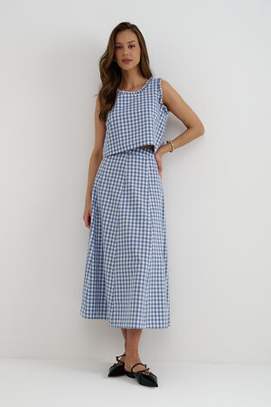 RISE Юбка 538232 SKRT2534_Blue Checkers  Голубой, белый
