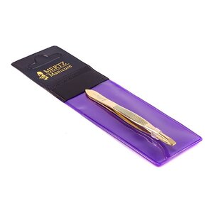 Mertz Пинцет косметический прямой 211 G, золотистый, 8 см 538568 1689 