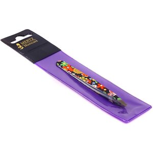 Mertz Пинцет скошенный А188, цветы и бабочки, черный, 9,5 см 538597 234 