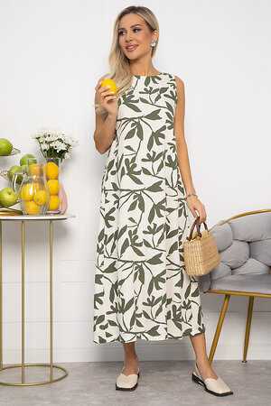 LT Collection Платье 538650 П13673-25М Молочный/хаки