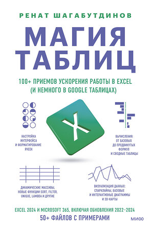 Эксмо Ренат Шагабутдинов "Магия таблиц. 100+ приемов ускорения работы в Excel (и немного в Google Таблицах)" 539607 978-5-00250-337-7 