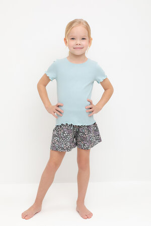 CROCKID Пижама 540657 К 1596 голубой, цветочный микс