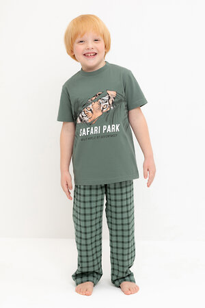 CROCKID Пижама 540659 К 1599 зеленый мох, клетка