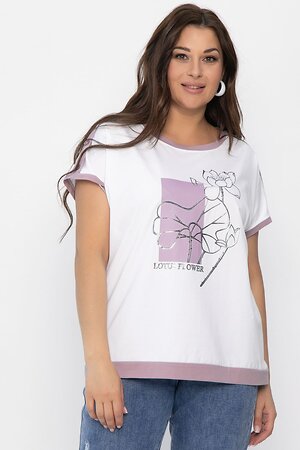 LT Collection Блуза 543032 Б13802-20М белый/сиреневый