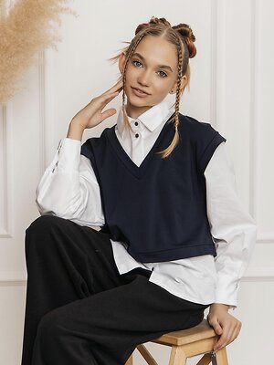 BATIK Рубашка 543298 075 ш25-2 черно-белый