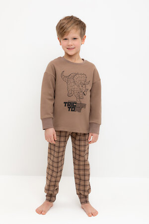 CROCKID Пижама 543695 К 1567 сосновая кора, праздничная клетка