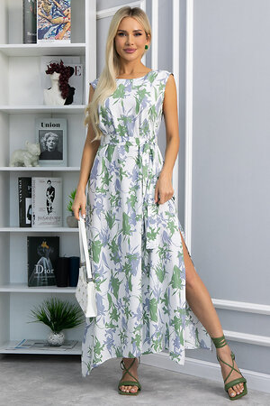 LT Collection Платье 543729 П13922-4М белый/зеленый