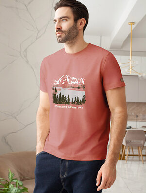 VILATTE Футболка 543942 U49.045 кирпичный_mountains adventure