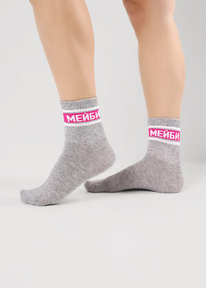 CLEVER Носки 544353 С15819 24 меланж св.серый