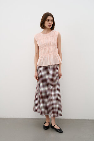 RISE Юбка 544678 SKRT2534_Brown Checkers Коричневый, белый