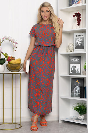 LT Collection Платье 544787 П13881-12М Серо-оранжевый