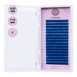 Enigma Ресницы на ленте Микс 16 линий 7-13 мм, С, 0,07 мм, синий 545927 14841 