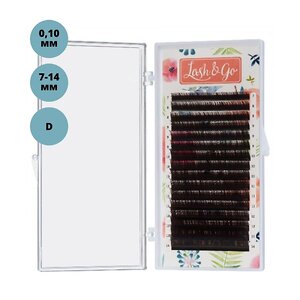 Lash&Go Ресницы на ленте «Эспрессо»‎ 16 линий 7-14 мм, D, 0,10 мм, коричневый 545989 15759 