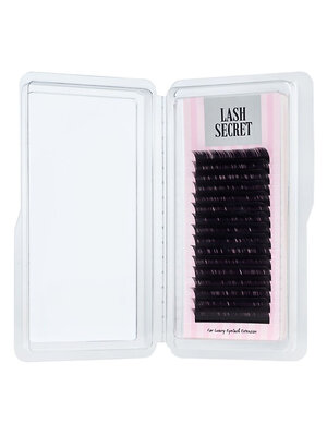 Lash Secret Ресницы для наращивания, одна длина, 16 линий, C/0,10 x 11 мм, чёрный 546096 10522 