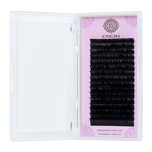 Enigma Ресницы на ленте микс 6 линий, 13-16 мм, D+, 0,10 мм, черный 546125 12986 