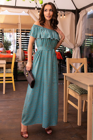 LT Collection Платье 546450 П14010-12М бирюзовый/серый