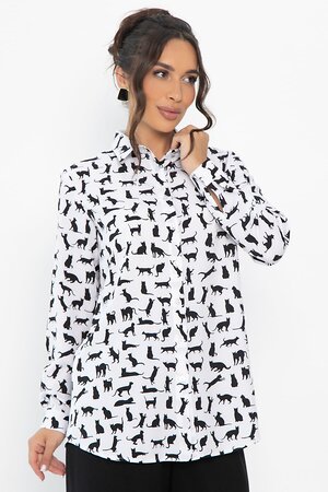 LT Collection Рубашка 548557 Б13844-16М черно-белый