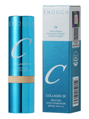 Enough Увлажняющая тональная основа-стик с кистью / Collagen 3X Moisture Stick Foundation #21N, прозрачный бежевый, 14 г 548641 27914 