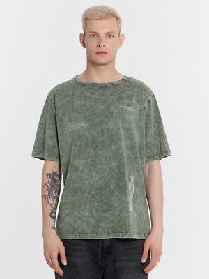 MARK FORMELLE Футболка 549114 111772-1 ACID WASH серый +печать
