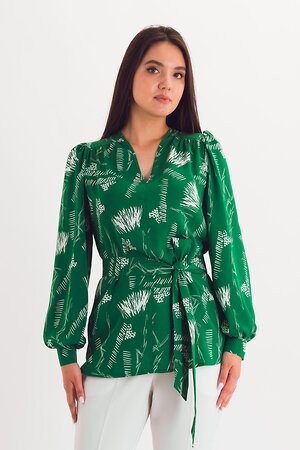 Braslava Блузка 549205 4296-6 ярко-зелёный белый с рисунком