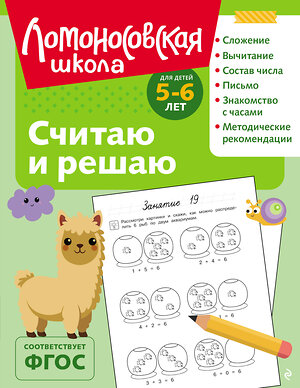 Эксмо Н. В. Володина "Считаю и решаю: для детей 5-6 лет (ч/б)" 549443 978-5-04-218864-0 