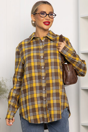 LT Collection Рубашка 555962 Б14135-7М Желтый/коричневый