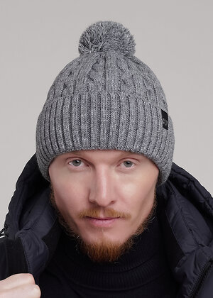 CLEVER Шапка 556149 454489ап флис меланж серый
