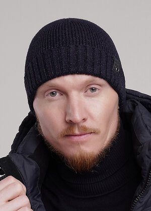 CLEVER Шапка 556209 433813вн т.синий/меланж чёрный
