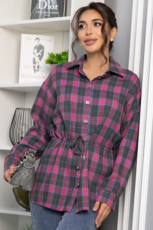 LT Collection Рубашка 557671 Б14273-4М розовый/серый