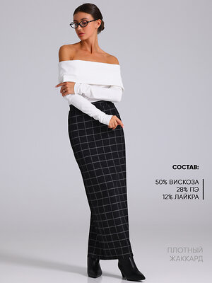 Апрель Юбка 557740 1ЖЮД4827175 белая сетка на черном