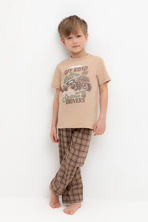 CROCKID Пижама 559514 К 1599 кунжут, праздничная клетка