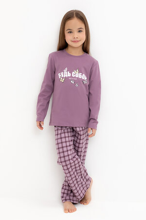 CROCKID Пижама 559516 К 1623 спелый виноград, клетка
